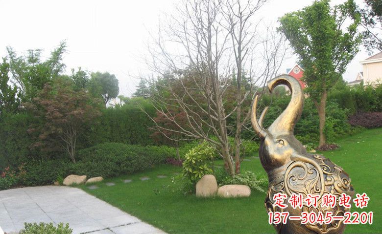 运城公园装饰用铜制小象雕塑