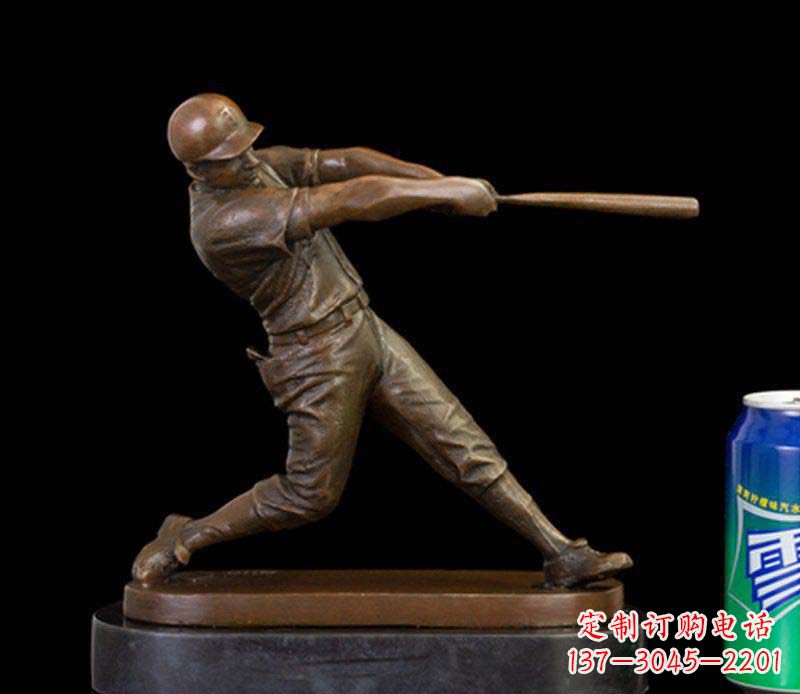 运城风采动人的人物铜雕棒球雕塑