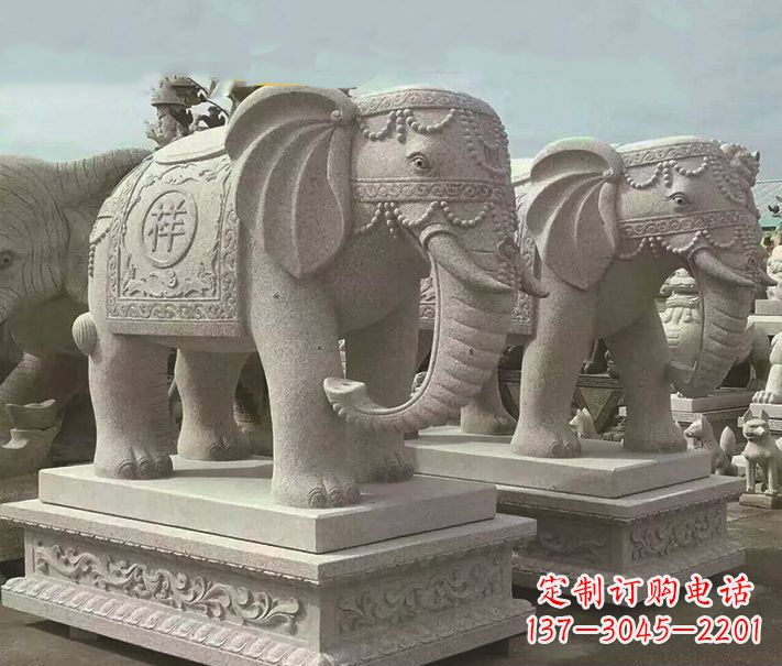 运城精美大象大理石雕塑