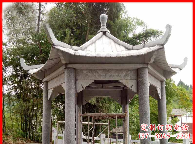 运城复古公园石凉亭雕塑