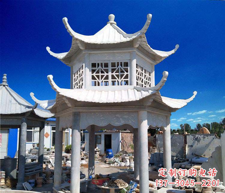 运城大理石双层凉亭雕塑