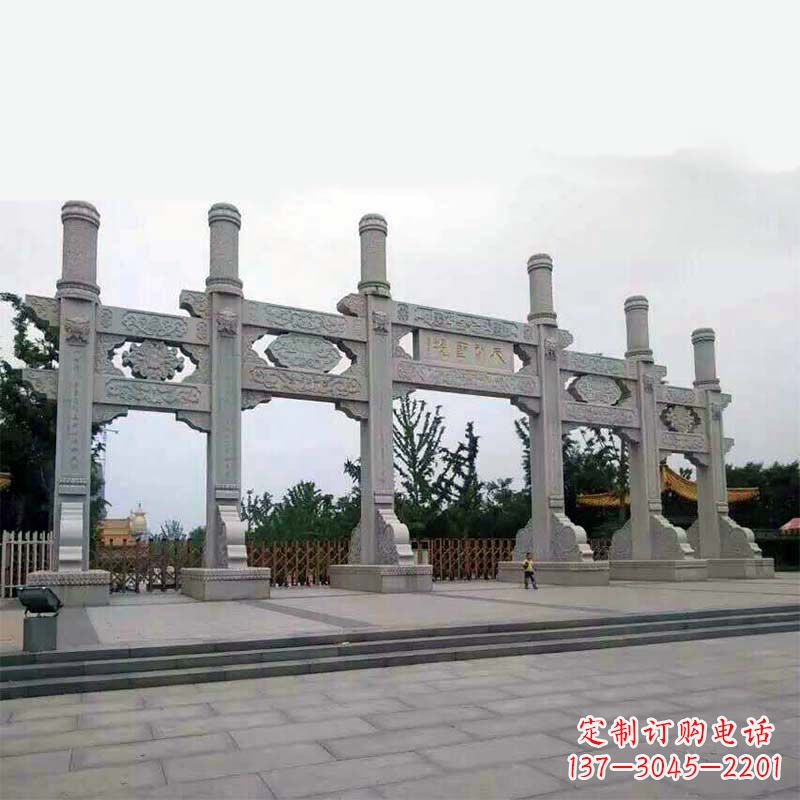 运城精美牌坊雕塑,让公园大门更加精致