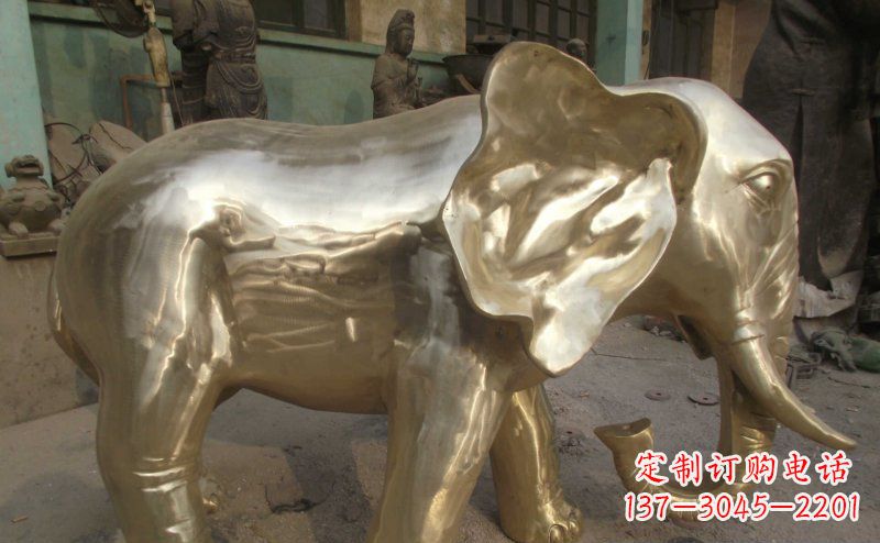 运城中领雕塑精美的大象铜雕
