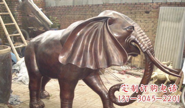 运城精美细腻的铸铜大象雕塑