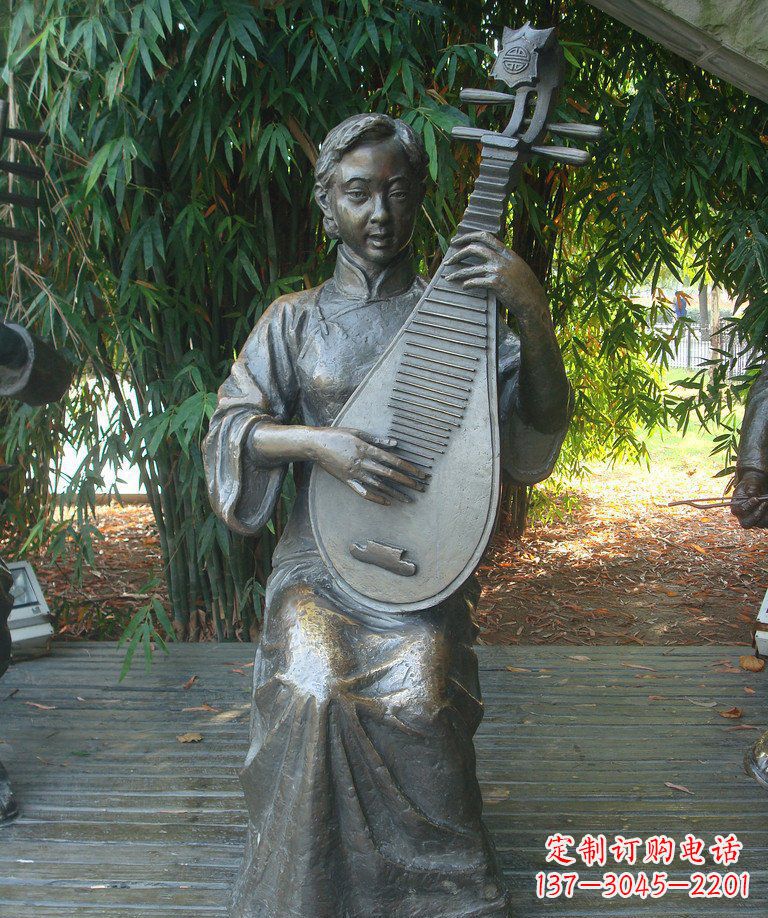 运城精美绝伦的琵琶女郎铜雕