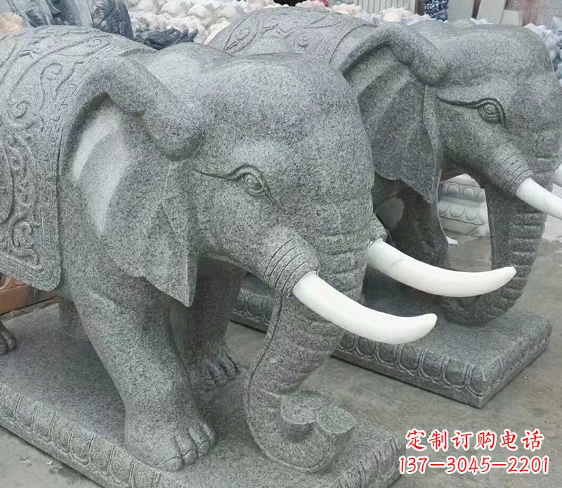 运城象征力量的大理石大象雕塑