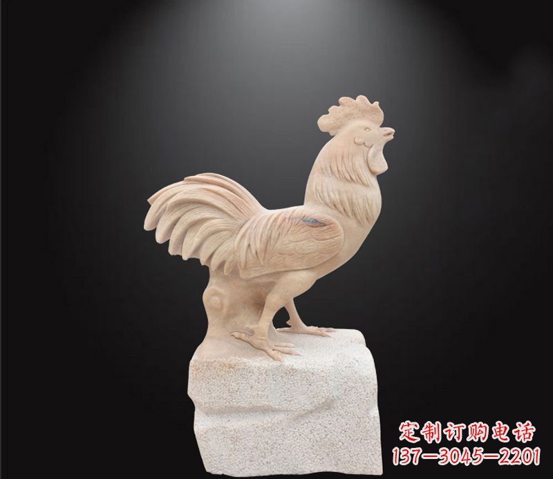 运城公园动物公鸡石雕