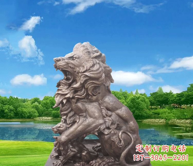 运城高贵雄毅的狮子铜雕