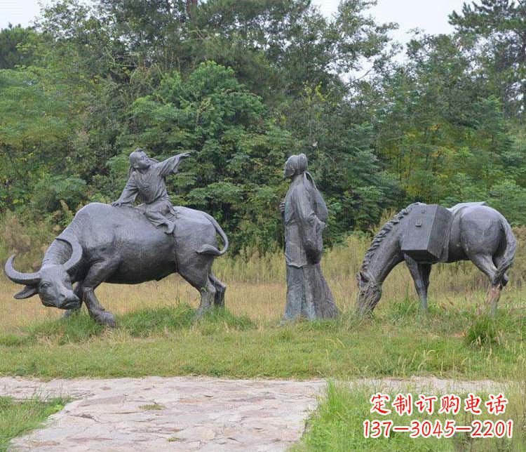 运城杜牧小品铜雕精致雕刻,传递出朴实之美
