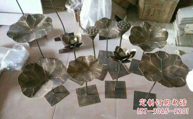 运城精美荷叶锻铜雕塑