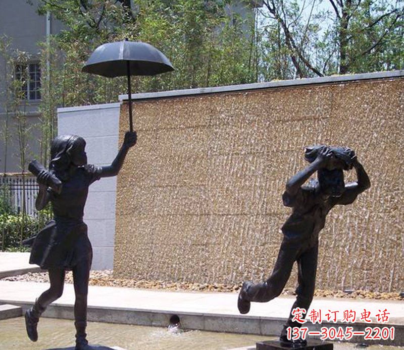 运城抗风雨小男孩铜雕