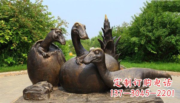运城公园仿真恐龙铜雕
