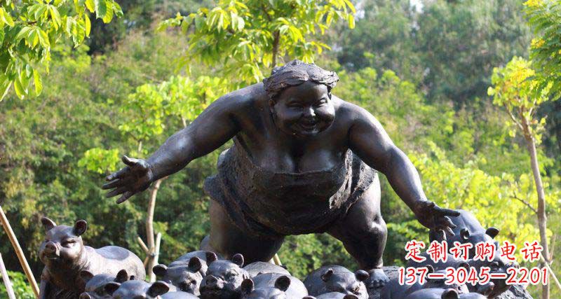 运城萌萌哒小女孩铜雕