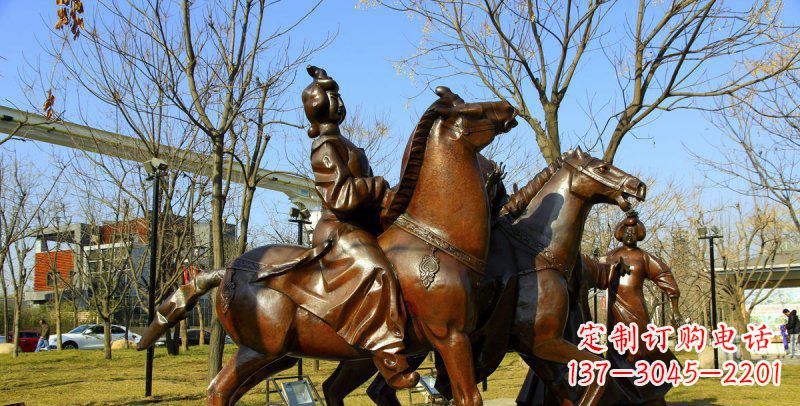 运城汇聚雅致的古典艺术——高端古典女子骑马铜雕