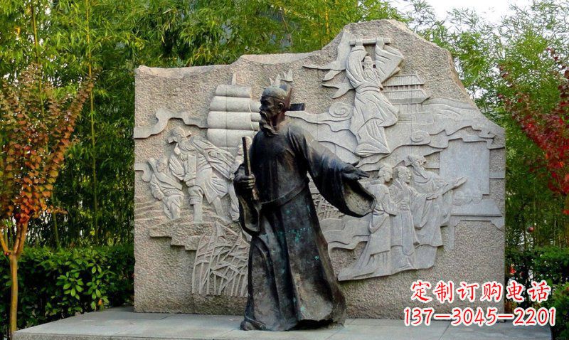 运城海瑞古代名人铜雕领雕塑定制