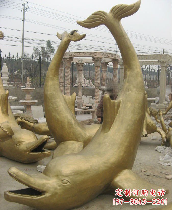 运城海豚铜雕 精美装饰