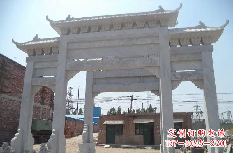 运城牌坊石雕 – 三门牌坊石雕,极具风格的艺术品