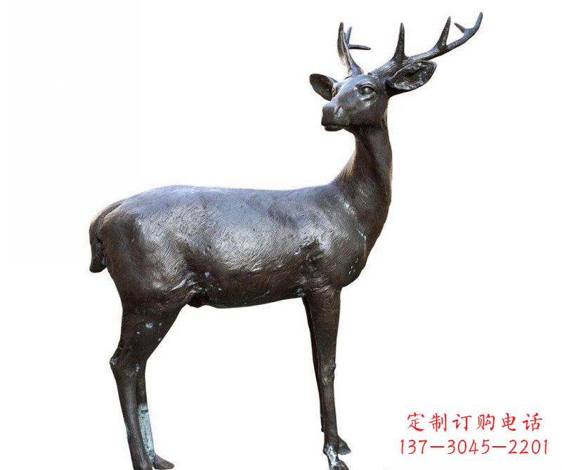 运城铜雕回头鹿动物雕塑