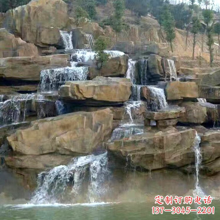 运城中领雕塑公园假山流水景观雕塑