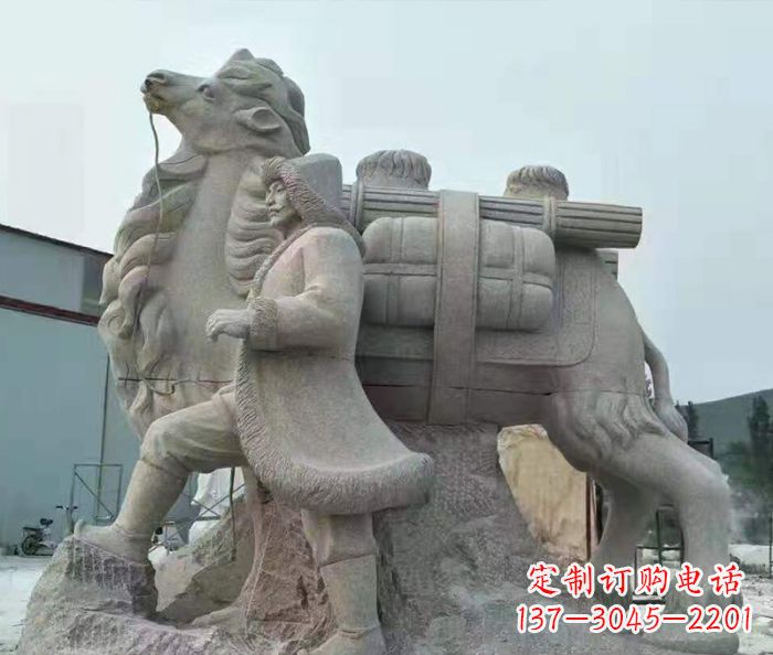 运城精致精美的大理石骆驼石雕