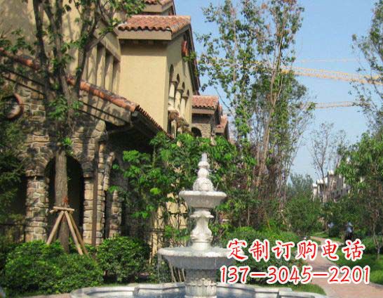 运城公园景观大理石喷泉石雕 (2)