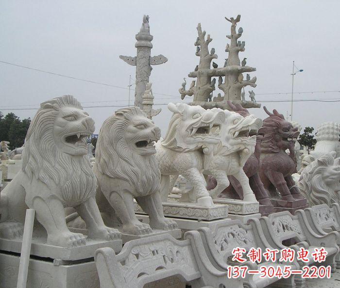 运城新中式金色狮子雕塑