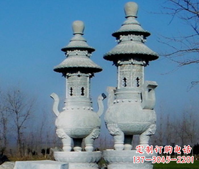 运城公园景观仿古石雕香炉