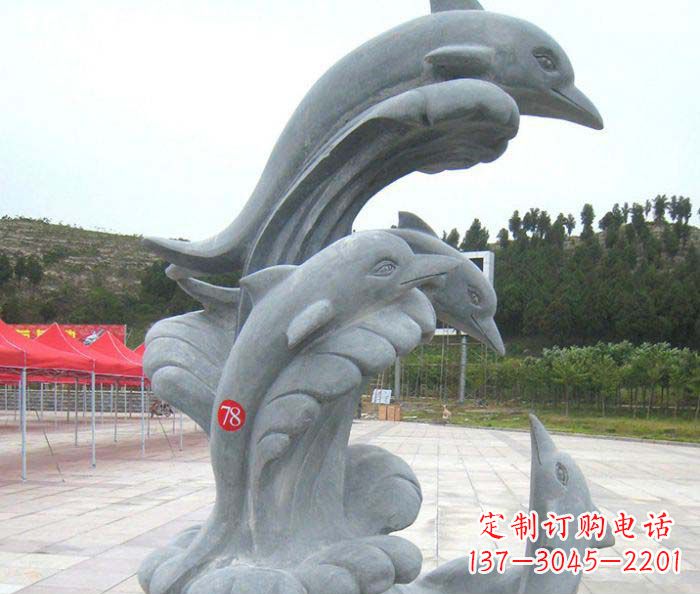 运城精美海豚雕塑 烘托您的公园景观