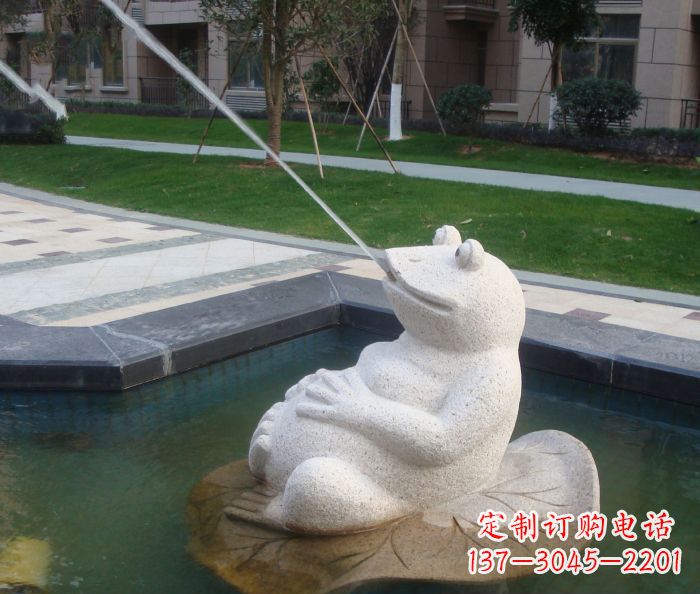 运城精美青蛙喷泉石雕