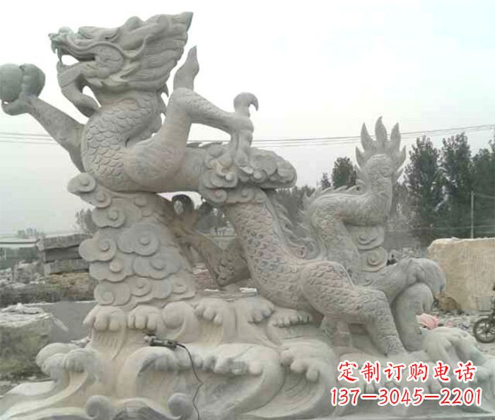 运城精美青龙出水石雕