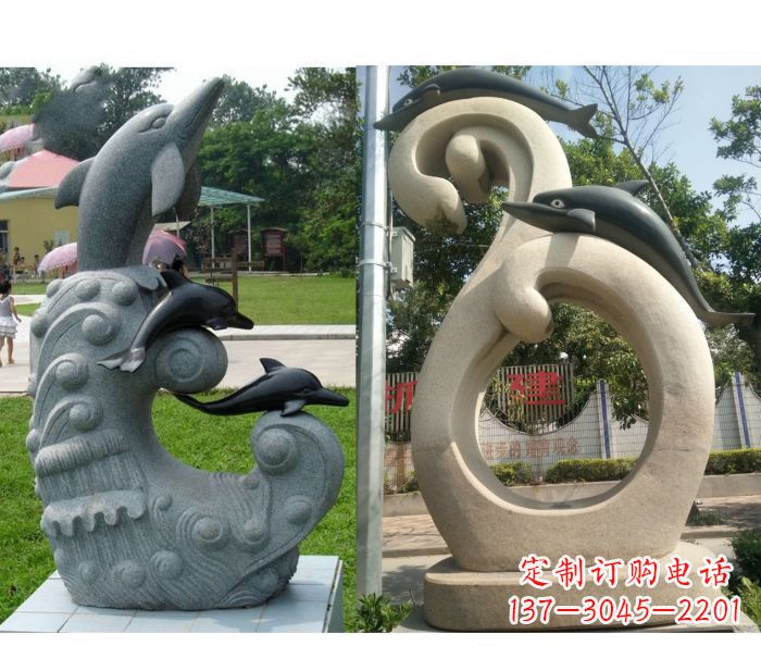 运城海豚雕塑,让你的公园景观更加优美缤纷