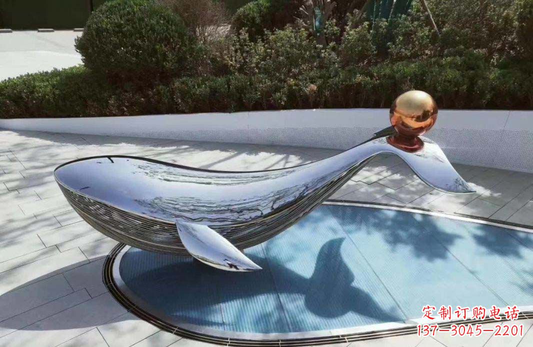 运城新颖独特的镜面不锈钢海豚雕塑