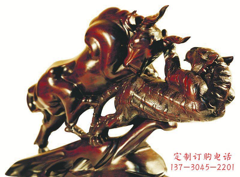 运城风格独特的铜制老虎雕塑