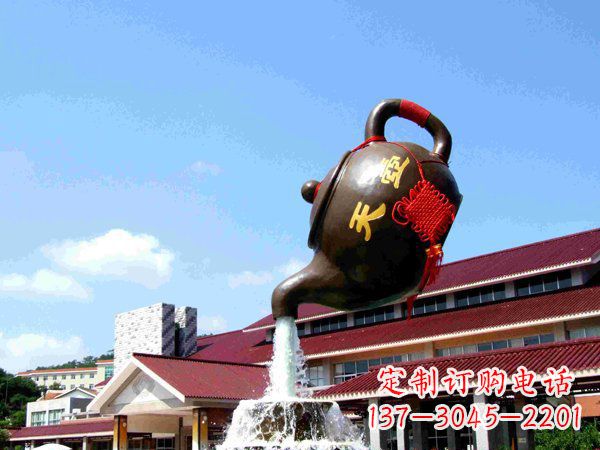 运城传统铜质茶壶雕塑