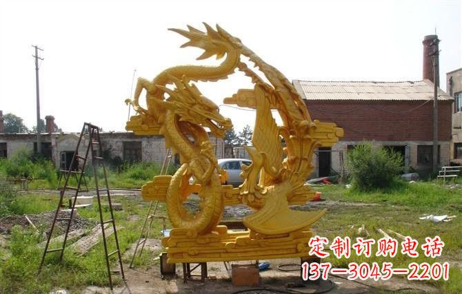 运城产品名称“象征吉祥,唤醒美好——中领雕塑铜雕龙凤呈祥”