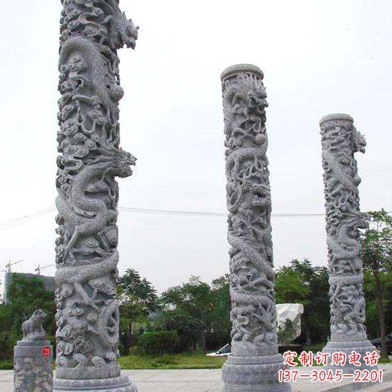 运城精美的公园景观龙柱雕塑