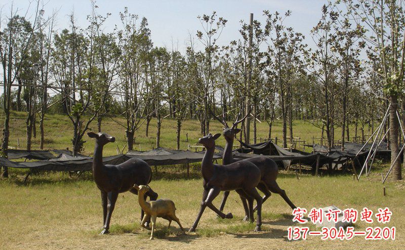 运城优雅雕塑-梅花鹿铜雕
