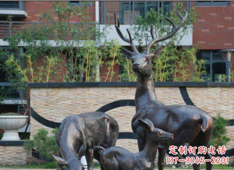 运城古雅优雅的梅花鹿铜雕