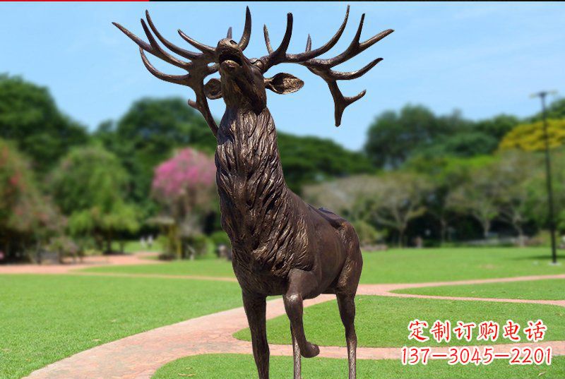 运城梅花鹿铜雕制作