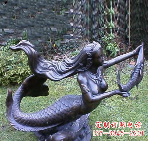 运城美人鱼铜雕,精美传情