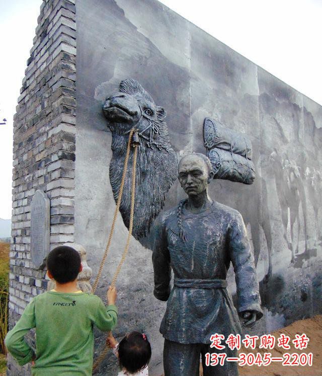 运城清朝人物骆驼雕塑
