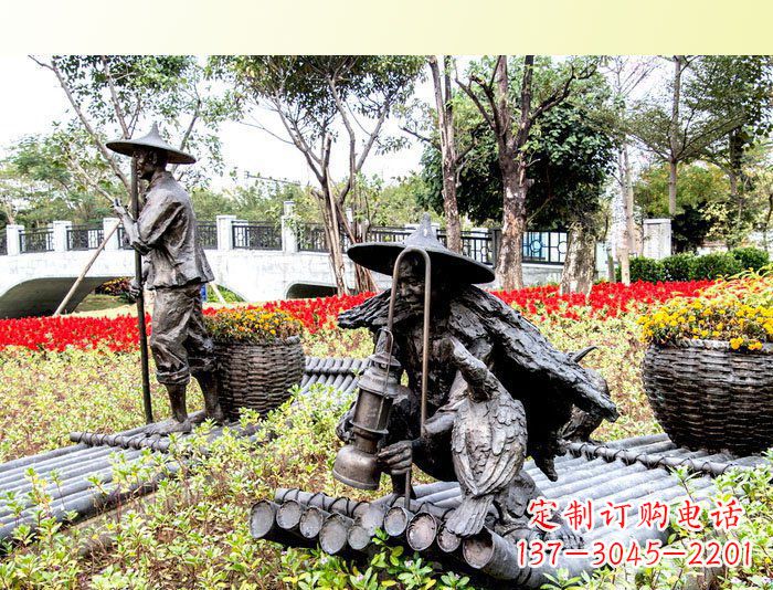 运城把渔民的生活经历融入雕塑——公园人物渔夫铜雕塑