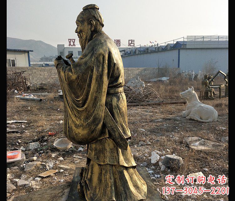 运城铜铸孔子雕塑,传承中华民族精神文化
