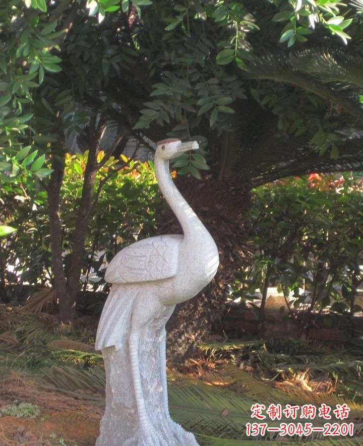 运城仿真丹顶鹤凝结古朴之美的石雕