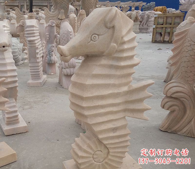 运城海马石雕塑——精美的艺术美学