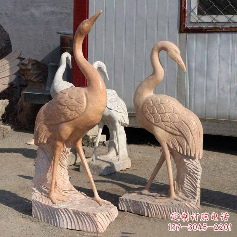 运城精美雕刻仙鹤景观石雕