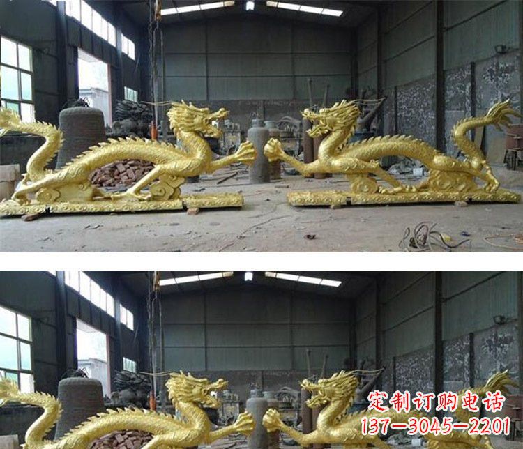 运城古典传统双龙戏珠铜雕塑
