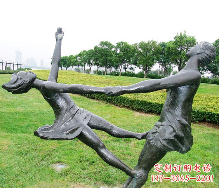 运城中领雕塑定制风姿绰约的女孩铜雕