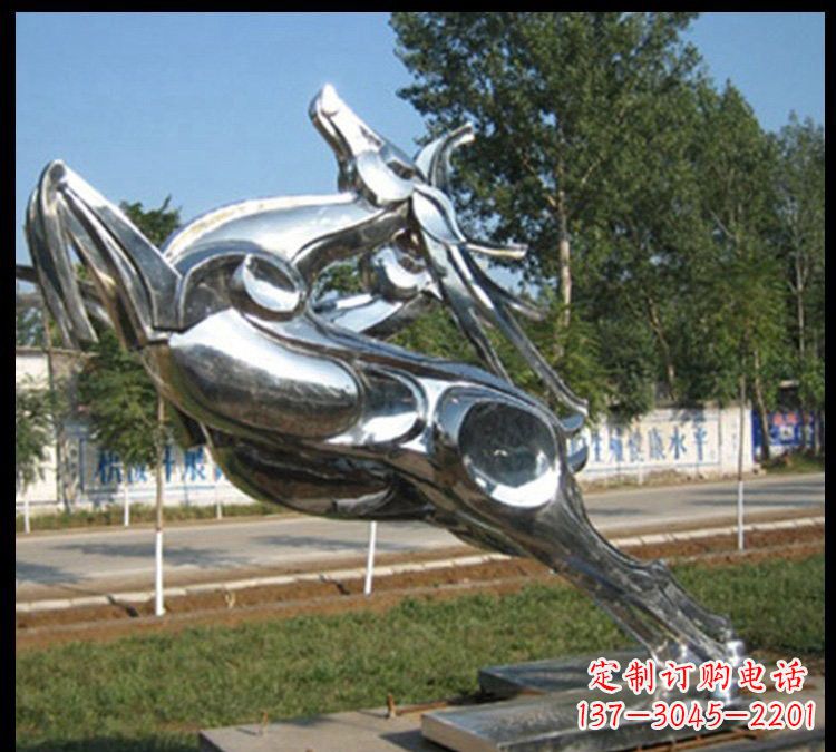 运城梅花鹿不锈钢雕塑新美的精美装饰