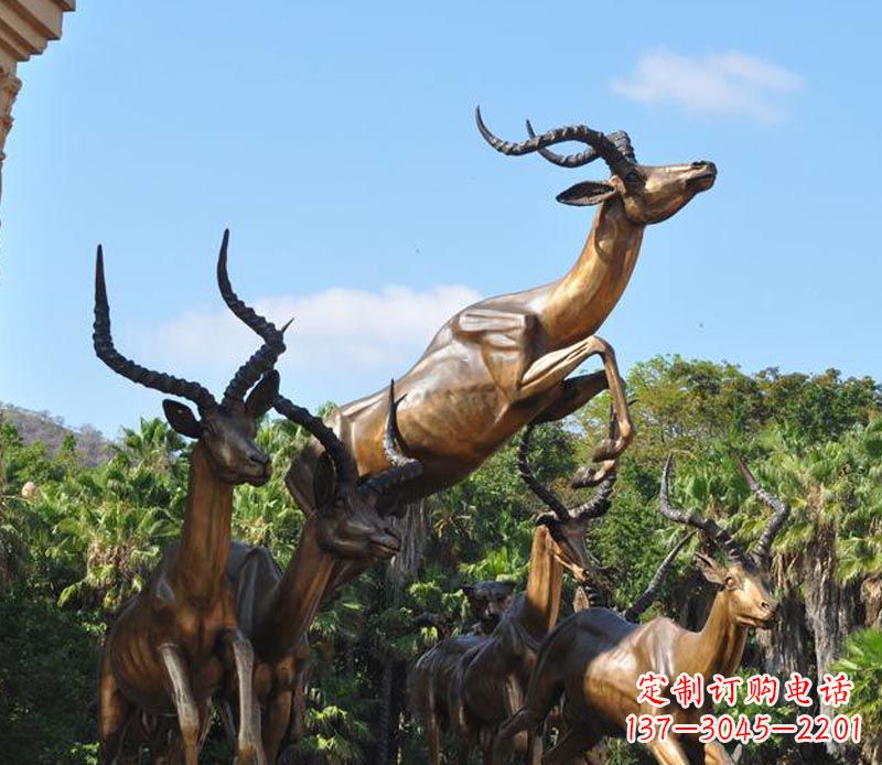 运城立体雕塑——羚羊奔跑